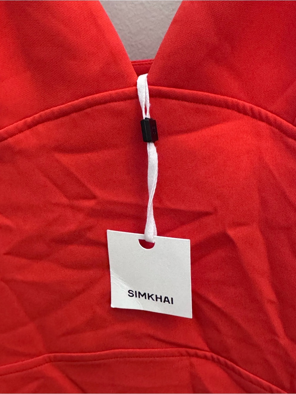 Jonathan Simkhai Sequoia SL Vneck Midi Dress in Flame - Picture 6 of 16